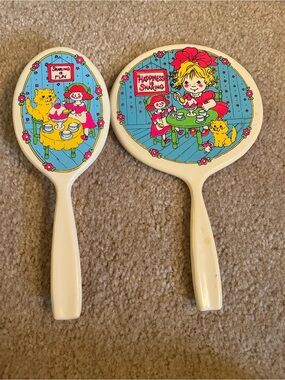Vintage Child’s Brush & Mirror Set Vanity from 1970’s “Happiness is Sharing”